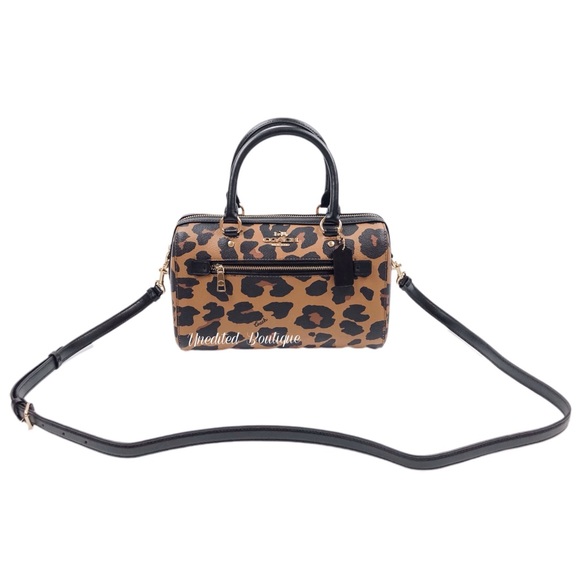COACH Rowan Satchel Handbag In Leopard Print - Picture 12 of 13
